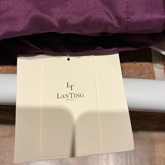 LanTing NWT sz 10 Grape 3 piece formal pantsuit vintage elegant lace top chiffon - Picture 5 of 7